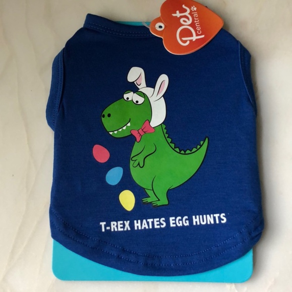 T. rex hates egg hunts dog shirt size Xs nwt Easter